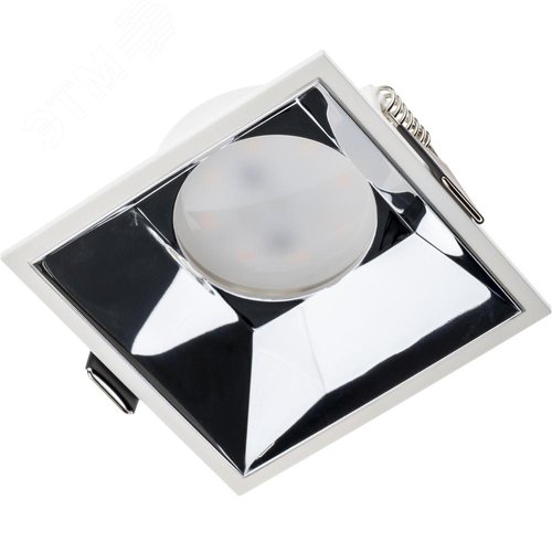 Светильник встраиваемый, ARTIN, скрытая лампа, квадрат, 84х84х35мм, монтажное отверстие 75х75мм, GU5.3, поликарбонат, белый, 51439 8, Ritter - фото 3