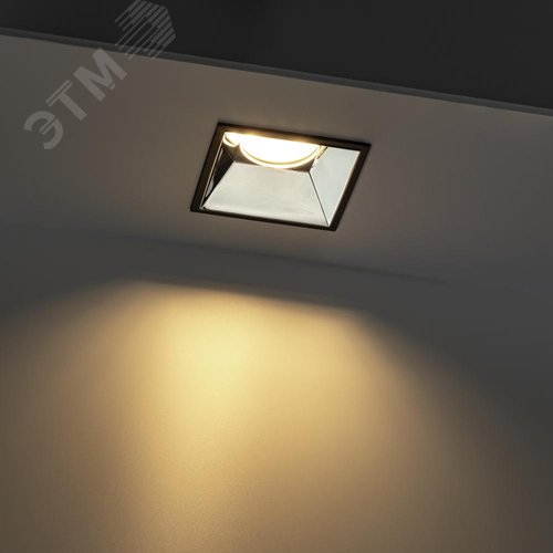 Светильник встраиваемый, ARTIN, скрытая лампа, квадрат, 84х84х35мм, монтажное отверстие 75х75мм, GU5.3, поликарбонат, черный, 51440 4, Ritter - фото 2