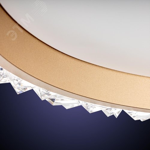 Люстра потолочная светодиодная диммируемая, GALASSIA, с ДУ, 3 режима, 500х500х80мм, 70Вт, 2700К/4200К/6400К, 24м, белый/золото - фото 6