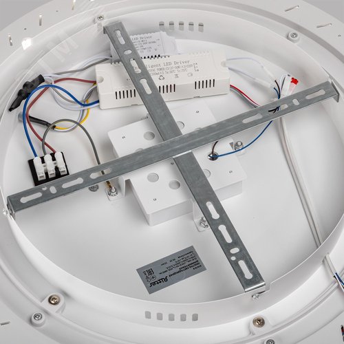 Люстра потолочная светодиодная диммируемая, GALASSIA, с ДУ, 3 режима, 500х500х80мм, 70Вт, 2700К/4200К/6400К, 24м, белый/золото - фото 8