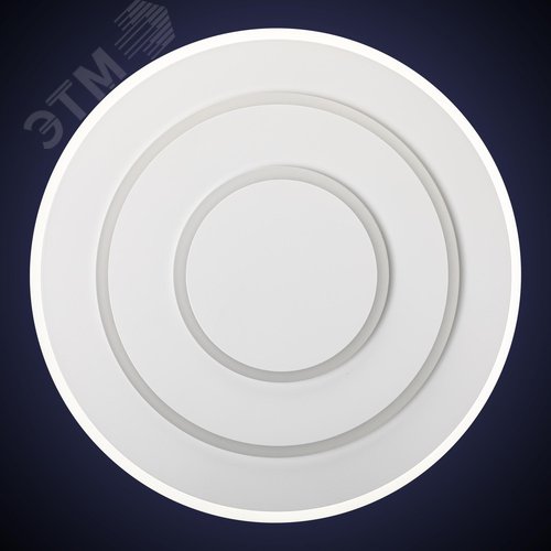 Люстра потолочная светодиодная диммируемая, GALASSIA, с ДУ, 3 режима, 470х470х55мм, 78Вт, 2700K+6400K/4200K/6400K+2700K, 35м, белый - фото 4