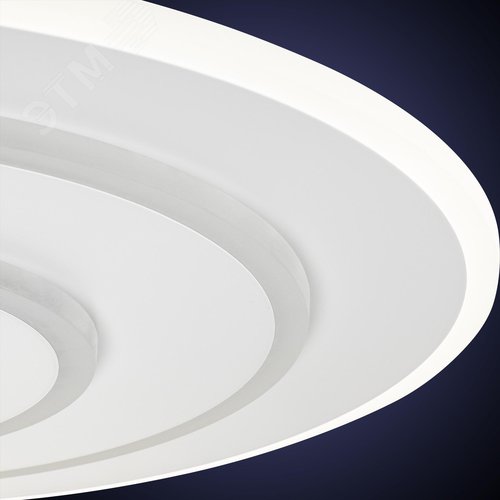 Люстра потолочная светодиодная диммируемая, GALASSIA, с ДУ, 3 режима, 470х470х55мм, 78Вт, 2700K+6400K/4200K/6400K+2700K, 35м, белый - фото 5