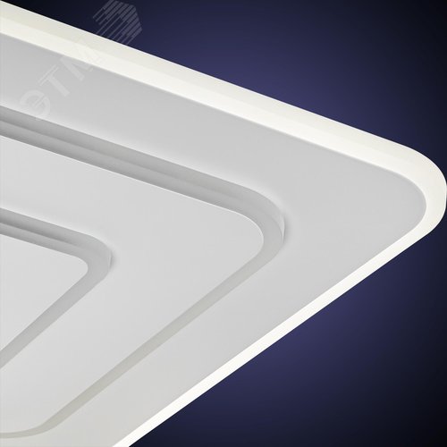 Люстра потолочная светодиодная диммируемая, GALASSIA, с ДУ, 3 режима, 470х470х55мм, 94Вт, 2700K+6400K/4200K/6400K+2700К, 43м, белый - фото 5