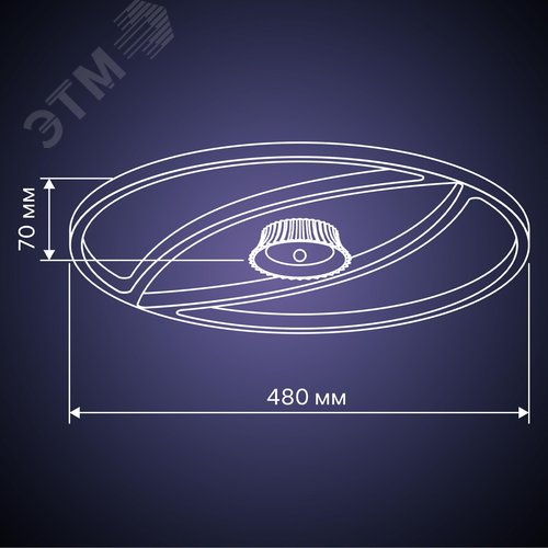 Люстра потолочная светодиодная диммируемая, GALASSIA, с ДУ, 3 режима, 480х480х70мм, 70Вт, 2700K+6400K/4200K/6400K+2700K, 25м кв, белый - фото 12