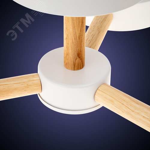 Люстра потолочная светодиодная диммируемая, SCANDIA, с ДУ, 3 режима, 520х520х170мм, 45Вт, 2700К/4200К/6400К, 17м, белый/дерево - фото 6