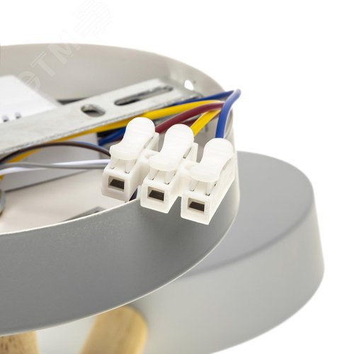 Люстра потолочная светодиодная диммируемая, SCANDIA, с ДУ, 3 режима, 520х520х170мм, 45Вт, 2700К/4200К/6400К, 17м, серый/дерево - фото 8