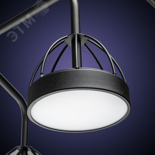 Люстра потолочная светодиодная диммируемая, MATTINO, с ДУ, 3 режима, 480х430х380мм, 48Вт, 2700К/4200К/6400К, 16м, черный - фото 4