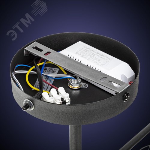 Люстра потолочная светодиодная диммируемая, MATTINO, с ДУ, 3 режима, 480х430х380мм, 48Вт, 2700К/4200К/6400К, 16м, черный - фото 8