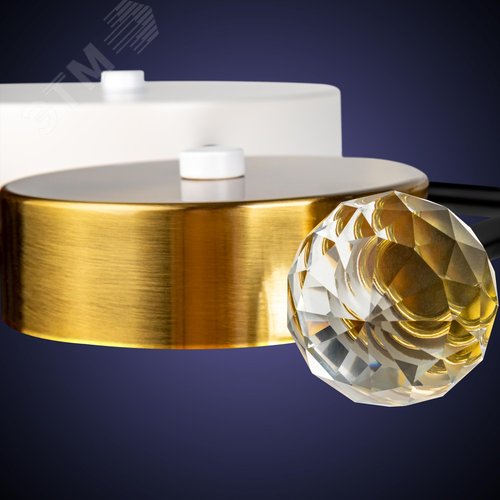 Люстра потолочная светодиодная диммируемая, SCANDIA, с ДУ, 3 режима, 670х670х210мм, 80Вт, 2700К/4200К/6400К, 29м, черный/золото/белый - фото 7