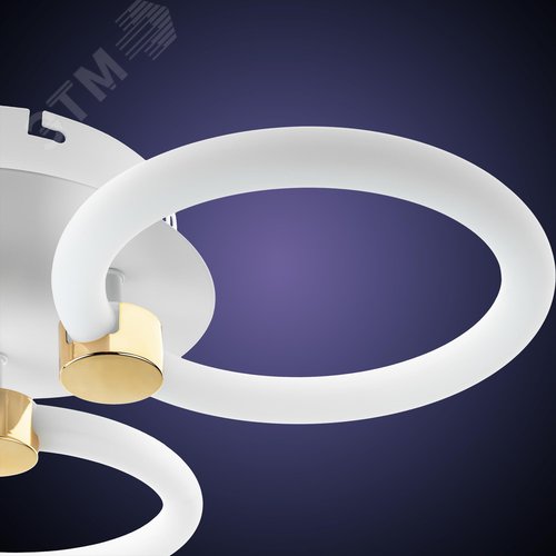 Люстра потолочная светодиодная диммируемая, OTTIMO, Алиса, с ДУ, 3 режима, 405x375x90мм, 2700K/4200K/6400K, 66Вт, 30м, белый/золото - фото 5