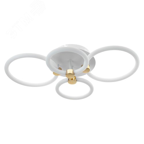 Люстра потолочная светодиодная диммируемая, OTTIMO, Алиса, с ДУ, 3 режима, 615х415х130мм, 100Вт, 2700K+6400K/4200K/6400K+2700K, 45м, белый/золото - фото 1