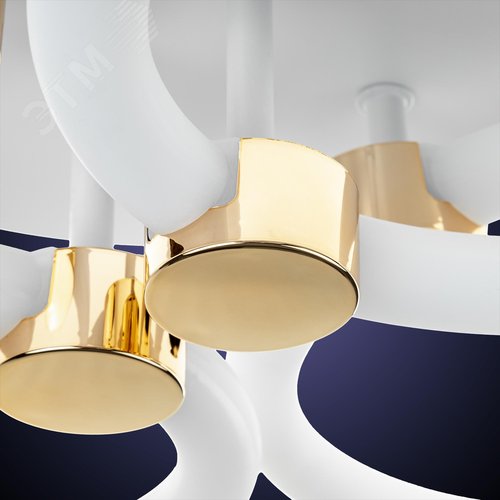 Люстра потолочная светодиодная диммируемая, OTTIMO, Алиса, с ДУ, 3 режима, 615х415х130мм, 100Вт, 2700K+6400K/4200K/6400K+2700K, 45м, белый/золото - фото 6