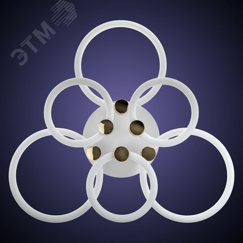 Люстра потолочная светодиодная диммируемая, OTTIMO, Алиса, с ДУ, 3 режима, 605x560x130мм, 144Вт, 2700K/4200K/6400K, 65м, белый/золото - фото 4