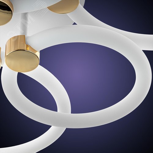 Люстра потолочная светодиодная диммируемая, OTTIMO, Алиса, с ДУ, 3 режима, 605x560x130мм, 144Вт, 2700K/4200K/6400K, 65м, белый/золото - фото 6