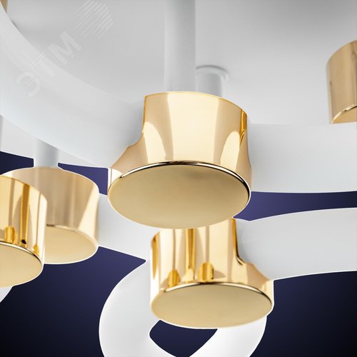 Люстра потолочная светодиодная диммируемая, OTTIMO, Алиса, с ДУ, 3 режима, 605x560x130мм, 144Вт, 2700K/4200K/6400K, 65м, белый/золото - фото 7