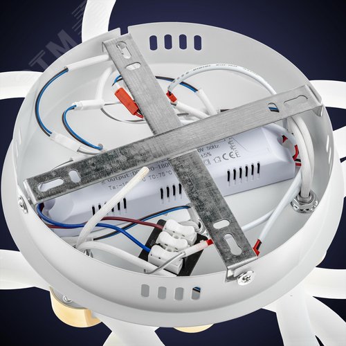 Люстра потолочная светодиодная диммируемая, OTTIMO, Алиса, с ДУ, 3 режима, 605x560x130мм, 144Вт, 2700K/4200K/6400K, 65м, белый/золото - фото 8