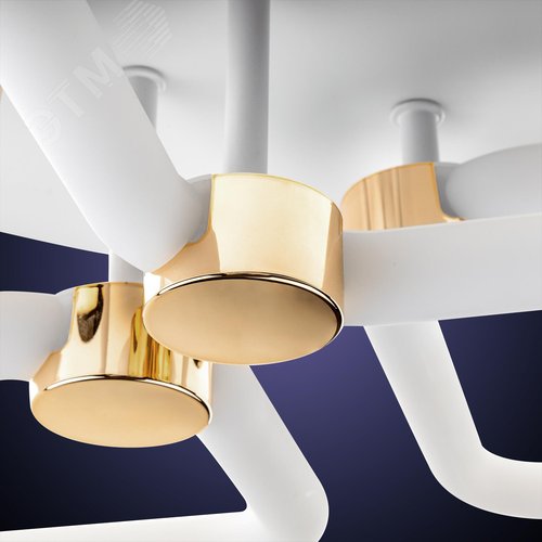 Люстра потолочная светодиодная диммируемая, OTTIMO, Алиса, с ДУ, 3 режима, 720х425х130мм, 102Вт, 2700K+6400K/4200K/6400K+2700K, 46м, белый/золото - фото 5