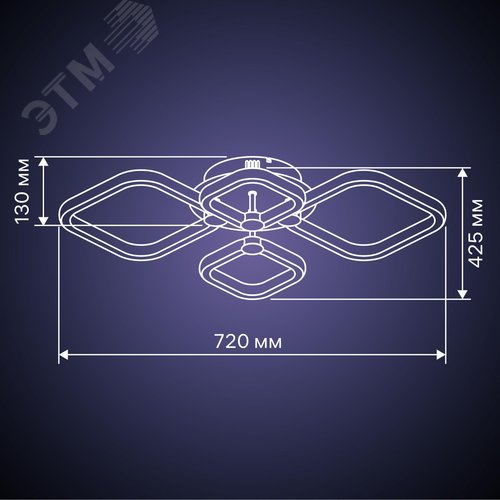 Люстра потолочная светодиодная диммируемая, OTTIMO, Алиса, с ДУ, 3 режима, 720х425х130мм, 102Вт, 2700K+6400K/4200K/6400K+2700K, 46м, белый/золото - фото 12