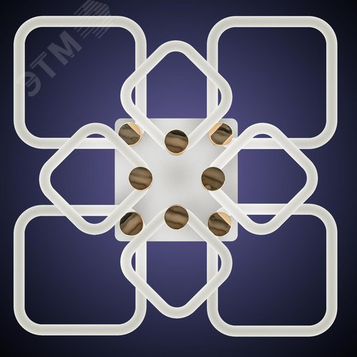 Люстра потолочная светодиодная диммируемая, OTTIMO, Алиса, с ДУ, 3 режима, 610х610х130мм, 198Вт, 2700K/4200K/6400K, 89м, белый/золото - фото 4