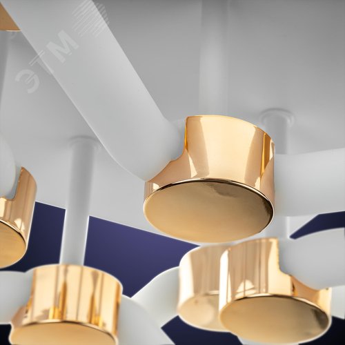 Люстра потолочная светодиодная диммируемая, OTTIMO, Алиса, с ДУ, 3 режима, 610х610х130мм, 198Вт, 2700K/4200K/6400K, 89м, белый/золото - фото 5