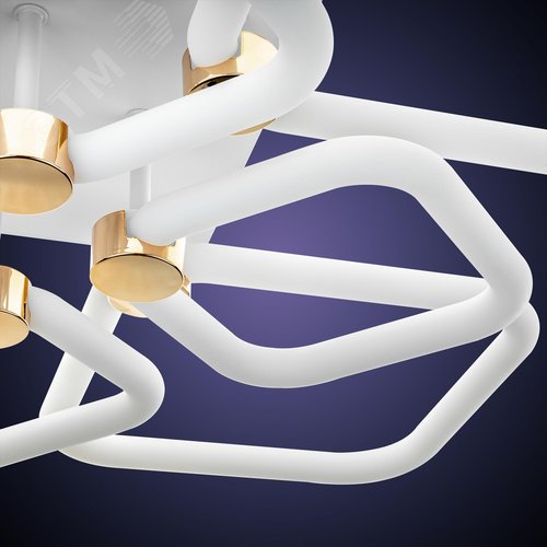 Люстра потолочная светодиодная диммируемая, OTTIMO, Алиса, с ДУ, 3 режима, 610х610х130мм, 198Вт, 2700K/4200K/6400K, 89м, белый/золото - фото 6