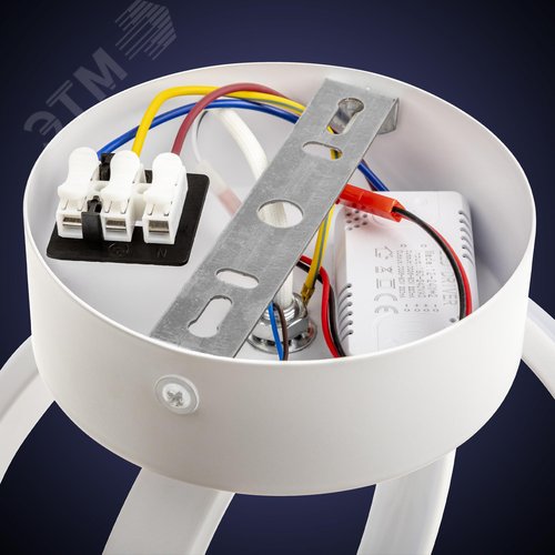 Люстра потолочная светодиодная, FALENA, 3 режима, 220x220x180мм, 24Вт, 2700K/4000K/6400K, 9м, белый - фото 7