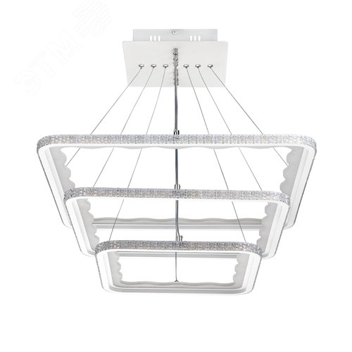 Люстра потолочная светодиодная диммируемая, LUCIDO, с ДУ, 3 режима, 600x600x1000мм, 284Вт, 2700К+6400К, 4200К/6400К+2700К, 86м, белый - фото 1