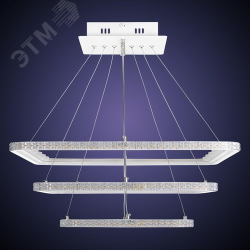 Люстра потолочная светодиодная диммируемая, LUCIDO, с ДУ, 3 режима, 600x600x1000мм, 284Вт, 2700К+6400К, 4200К/6400К+2700К, 86м, белый - фото 4