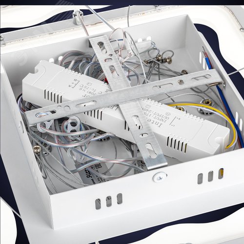 Люстра потолочная светодиодная диммируемая, LUCIDO, с ДУ, 3 режима, 600x600x1000мм, 284Вт, 2700К+6400К, 4200К/6400К+2700К, 86м, белый - фото 8