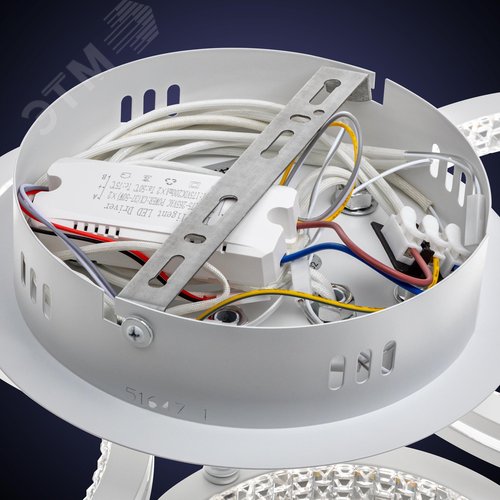 Люстра потолочная светодиодная диммируемая, LUCIDO, с ДУ, 3 режима, 565x385x130мм, 72Вт, 2700K/4200K/6400К, 24м, белый/серебро - фото 7