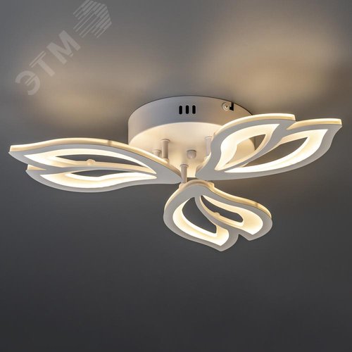 Люстра потолочная светодиодная диммируемая, LEGAN E, 3 режима, 500х475х85 мм, 48 Вт, 2700 K / 4200 K / 6400 K, 22 м, белый - фото 4