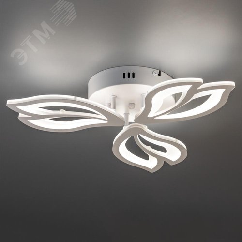 Люстра потолочная светодиодная диммируемая, LEGAN E, 3 режима, 500х475х85 мм, 48 Вт, 2700 K / 4200 K / 6400 K, 22 м, белый - фото 5