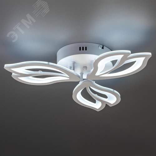 Люстра потолочная светодиодная диммируемая, LEGAN E, 3 режима, 500х475х85 мм, 48 Вт, 2700 K / 4200 K / 6400 K, 22 м, белый - фото 6