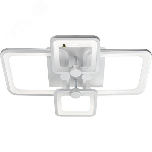 Люстра потолочная светодиодная диммируемая, SPOLETO, с ДУ, 3 режима, 590x390x120мм, 100Вт, 2700+6400K/4200K/6400+2700K, 34м, белый - фото 2