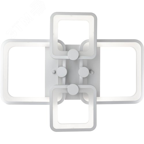 Люстра потолочная светодиодная диммируемая, SPOLETO, с ДУ, 3 режима, 590x390x120мм, 100Вт, 2700+6400K/4200K/6400+2700K, 34м, белый - фото 3