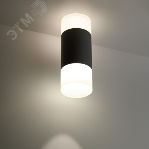 Светильник накладной светодиодный, KASSEL цилиндр, диаметр 65х170мм, LED 10Вт, 750Лм, 4000К, алюминий, черный - фото 3