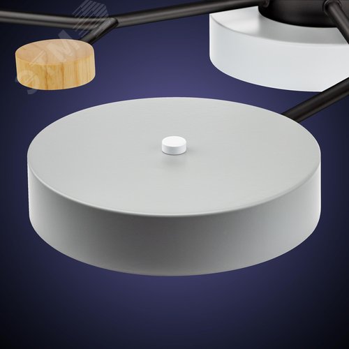 Люстра потолочная светодиодная диммируемая, SCANDIA, с ДУ, 3 режима, 970x970x60мм, 84Вт, 2700K/4200K/6400K, 29м, серый/черный/дерево - фото 6