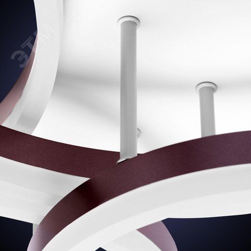 Люстра потолочная светодиодная диммируемая, ECLIPSE, с ДУ, 3 режима, 800х500х180мм, 124Вт, 2700К+6400К/4200К/6400К+2700К, 31м, белый/коричневый - фото 5