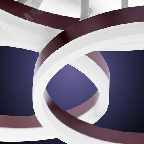 Люстра потолочная светодиодная диммируемая, ECLIPSE, с ДУ, 3 режима, 800х500х180мм, 124Вт, 2700К+6400К/4200К/6400К+2700К, 31м, белый/коричневый - фото 6