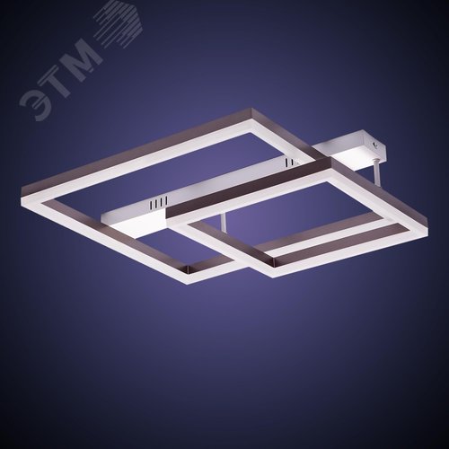 Люстра потолочная светодиодная диммируемая, ECLIPSE, с ДУ, 3 режима, 585х500х130мм, 88Вт, 2700К+6400К/4200К/6400К+2700К, 31м, белый/коричневый - фото 4