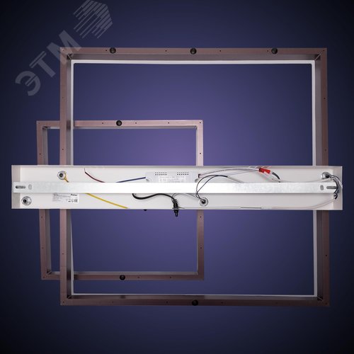 Люстра потолочная светодиодная диммируемая, ECLIPSE, с ДУ, 3 режима, 585х500х130мм, 88Вт, 2700К+6400К/4200К/6400К+2700К, 31м, белый/коричневый - фото 7