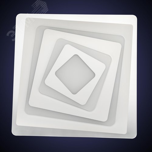 Люстра потолочная светодиодная диммируемая, TRAMPOLI, с ДУ, 3 режима, 490x490x60мм, 100Вт, 3000+6400K/4200K/6400+3000K, 36м, белый - фото 4