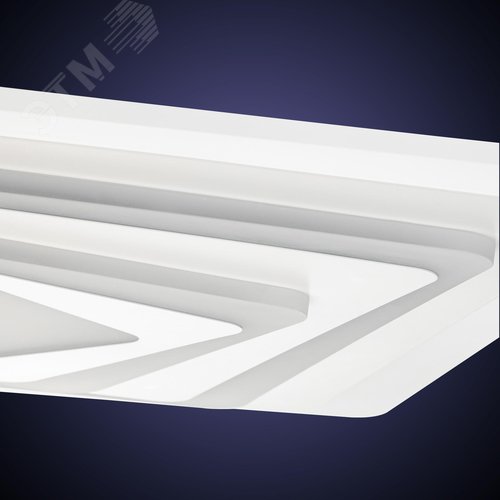 Люстра потолочная светодиодная диммируемая, TRAMPOLI, с ДУ, 3 режима, 490x490x60мм, 100Вт, 3000+6400K/4200K/6400+3000K, 36м, белый - фото 6