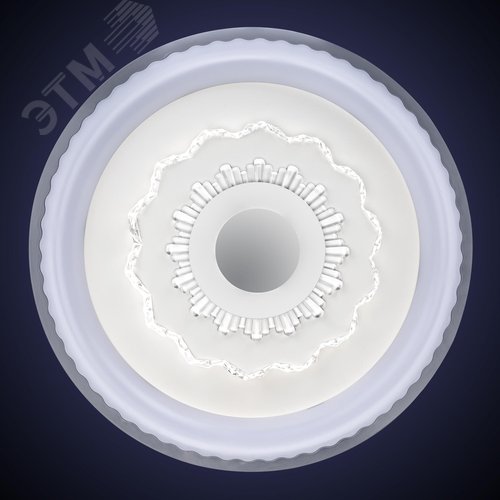 Люстра потолочная светодиодная диммируемая, CRYSTAL 3D, с ДУ, 3 режима, 480х480х60мм, 120Вт, 3000+6400K/4200K/6400+3000K, 40м, белый - фото 4