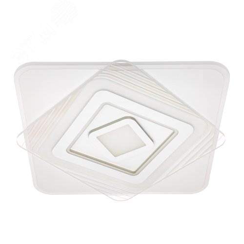 Люстра потолочная светодиодная диммируемая, BRIENNO, с ДУ, 3 режима, 520х520х50мм, 100Вт, 2700+6400K/4200K/6400+2700K, 35м, белый - фото 1