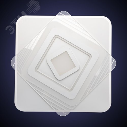 Люстра потолочная светодиодная диммируемая, BRIENNO, с ДУ, 3 режима, 520х520х50мм, 100Вт, 2700+6400K/4200K/6400+2700K, 35м, белый - фото 4