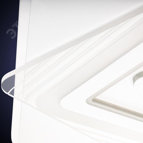 Люстра потолочная светодиодная диммируемая, BRIENNO, с ДУ, 3 режима, 520х520х50мм, 100Вт, 2700+6400K/4200K/6400+2700K, 35м, белый - фото 5