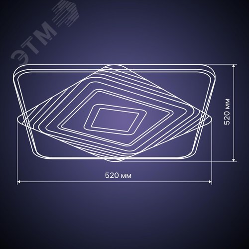 Люстра потолочная светодиодная диммируемая, BRIENNO, с ДУ, 3 режима, 520х520х50мм, 100Вт, 2700+6400K/4200K/6400+2700K, 35м, белый - фото 12