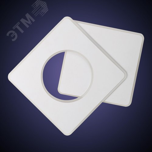 Люстра потолочная светодиодная диммируемая, BREZZO, с ДУ, 3 режима, 755x600x50мм, 100Вт, 2700+6400K/4200K/6400+2700K, 35м, белый - фото 4