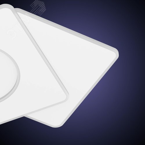 Люстра потолочная светодиодная диммируемая, BREZZO, с ДУ, 3 режима, 755x600x50мм, 100Вт, 2700+6400K/4200K/6400+2700K, 35м, белый - фото 6